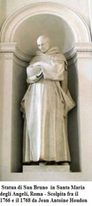Statua di San Bruno scolpita fra il 1766 e il 1768 da Jean Antoine Houdon- in SMA Roma